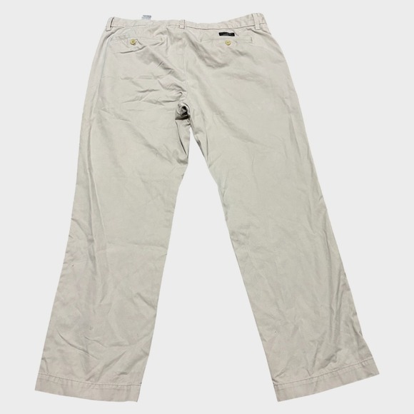 Banana Republic Emerson Chino Pants Khaki Mens 35x29 Cotton Flat Front - Picture 2 of 7
